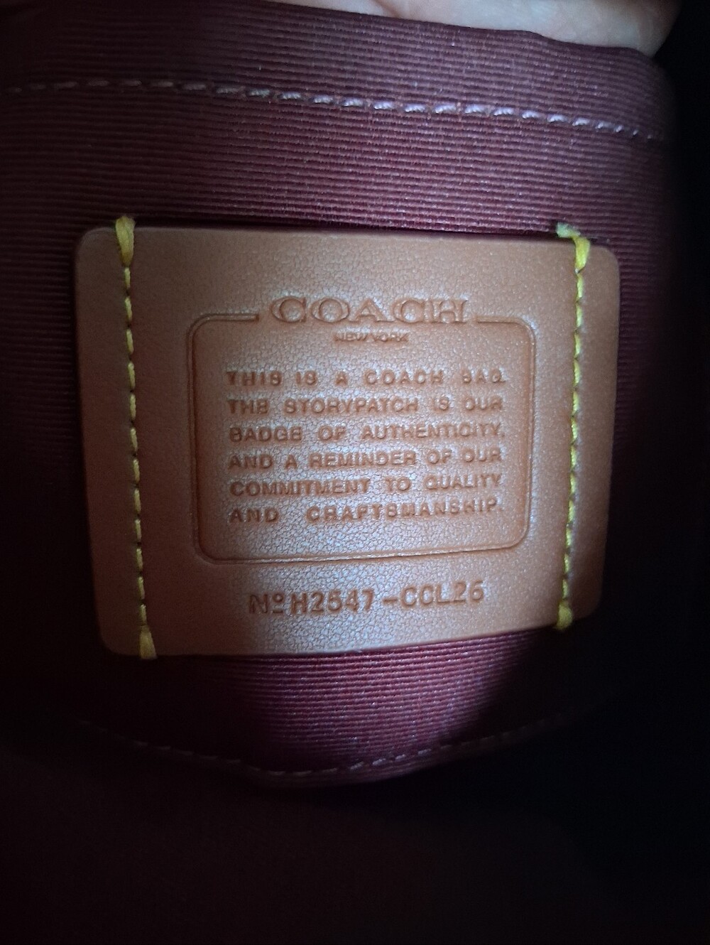 Coach Aria Brown Signature Crescent Shoulder Bag with Red Trim - Picture 5 of 11